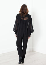 Poet Silk Sweater in Black